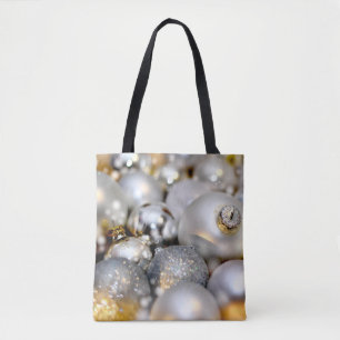 Bolsa Tote Boias de Decoração de Prata de Natal