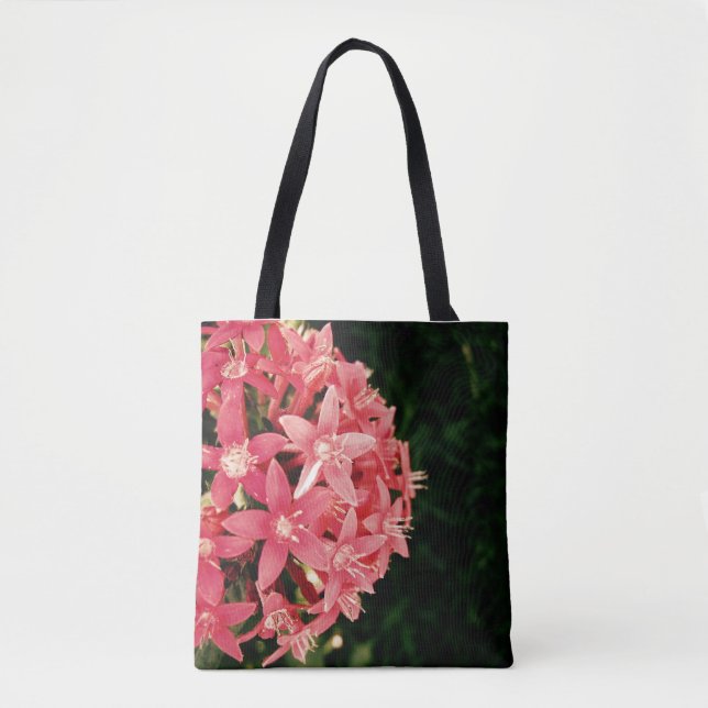 Bolsa Tote Bokeh floral rosa (Frente)