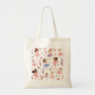 Bolsa Tote Bola de Bailarina Pastel Doce & Padrão de Jardim F