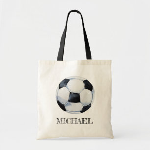 Bolsa Tote Bola de Futebol de Natação Personalizada com Nome 