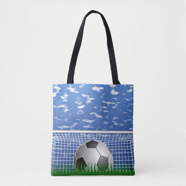 Bolsa Tote Bola de futebol na rede, design popular, (Frente)