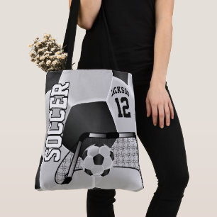 Bolsa Tote Bola de futebol preto e branco