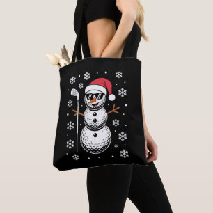 Bolsa Tote Bola de Golfe de Natal Boneco de Neve Óculos de So