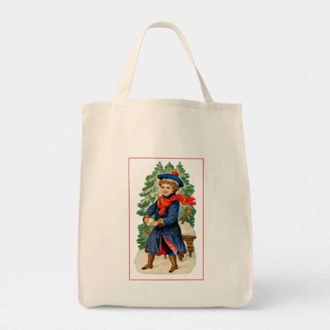 Bolsa Tote Bola de Neve de Fazer Infantil (Frente)