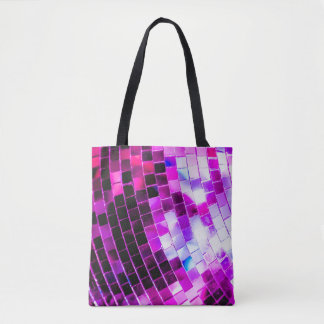 Bolsa Tote Bola Disco de Espelho Roxo