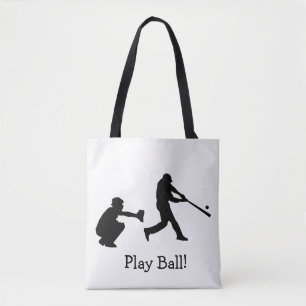Bolsa Tote Bola Negra e Branca de Beisebol
