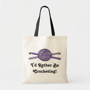 Bolsa Tote Bola roxa dos ganchos do fio & de Crochet