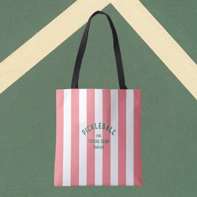 Bolsa Tote Bola Social Club Pink Cabana Stripe (Criador carregado)