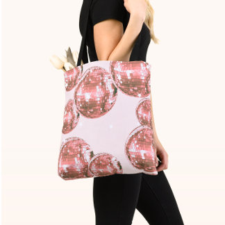 Bolsa Tote Bolas de Disco Rosa, Glamor Retroativo, Estética G
