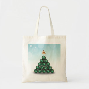 Bolsa Tote Bolas de Natal em Forma de Árvore
