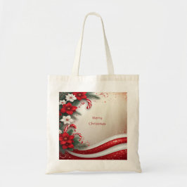 Bolsa Tote Bolas de Natal Floral de Canas de Natal