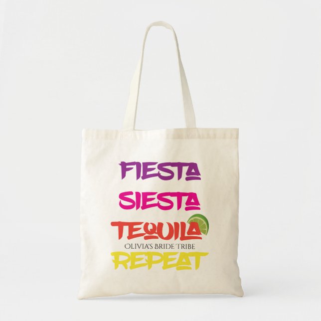 Bolsa Tote BOLD Bride Tribe Fiesta Siesta Tequila Repetir (Frente)