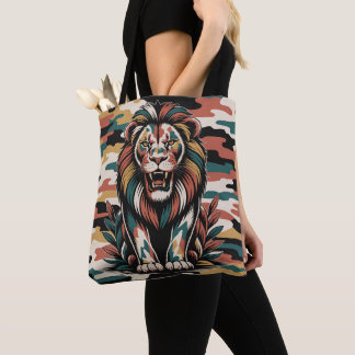 Bolsa Tote Bold camo lion design