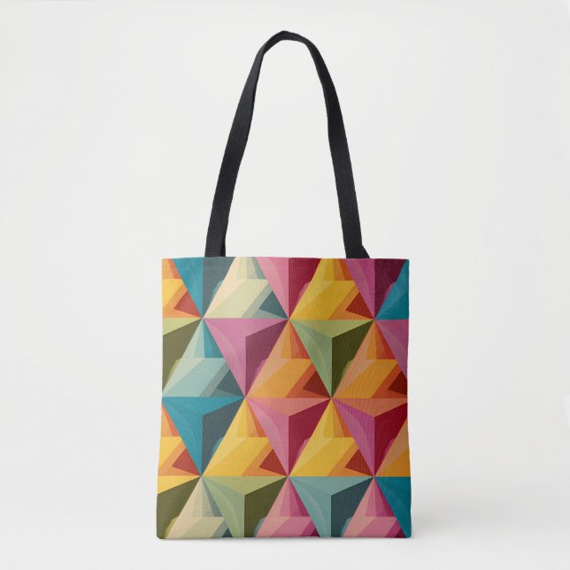 Bolsa Tote Bold Geometric Triangle Pattern  (Frente)
