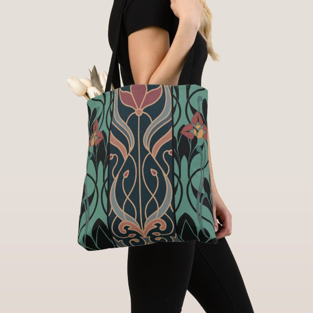 Bolsa Tote Bold Maximalist Art Nouveau (Close Up)