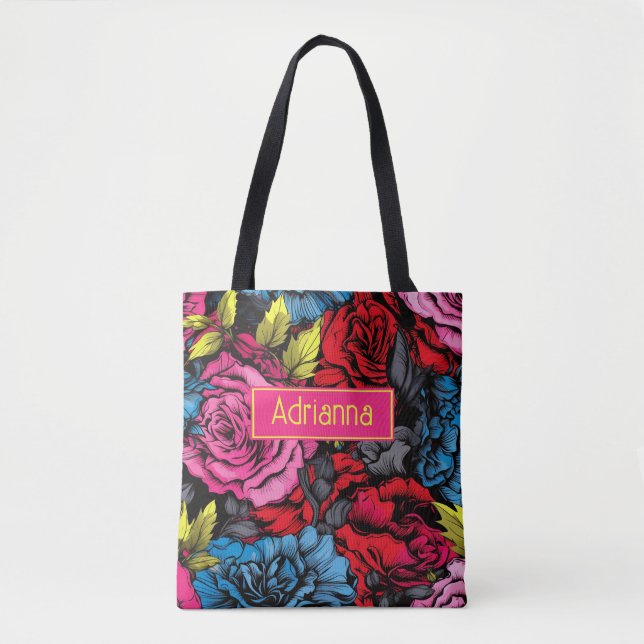 Bolsa Tote Bold Punk Blooms Floral (Frente)