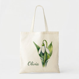 Bolsa Tote Bolha de nascimento presente de flor branca