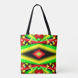 Bolsa Tote Bolhas Amarelas Vermelhas Verdes E Abstrato de Art