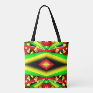Bolsa Tote Bolhas Amarelas Vermelhas Verdes E Abstrato de Art