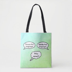 Bolsa Tote Bolhas de Fala de Identidade Pessoal