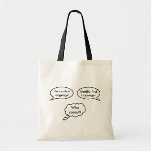 Bolsa Tote Bolhas de fala de identidade pessoal