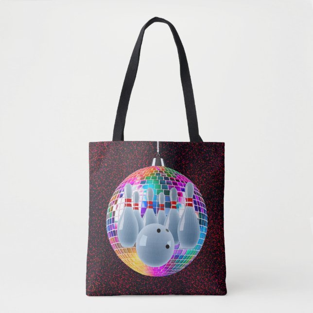 Bolsa Tote Boliche Neon Disco Ball Glitter (Frente)