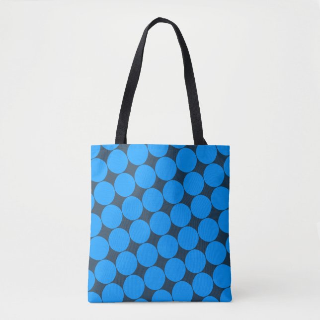 Bolsa Tote Bolinhas azul na moda (Frente)