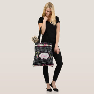 Bolsa Tote Bolinhas bonito e sacola cor-de-rosa dos rosas