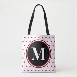 Bolsa Tote Bolinhas brancas monogramas