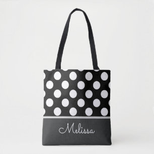 Bolsa Tote Bolinhas brancas Personalizado