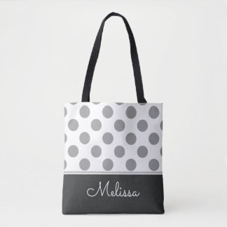 Bolsa Tote Bolinhas Cinzas| Personalizado