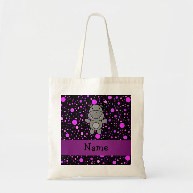 Bolsa Tote Bolinhas conhecidas personalizadas do roxo do (Frente)