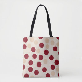 Bolsa Tote Bolinhas de Borgonha