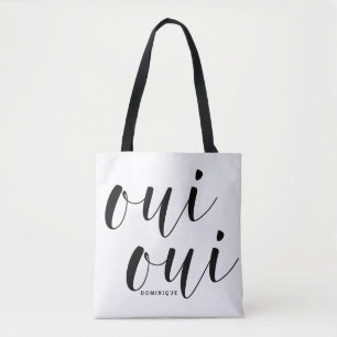 Bolsa Tote Bolinhas de Caligrafia Moderna de Oui Oui Black