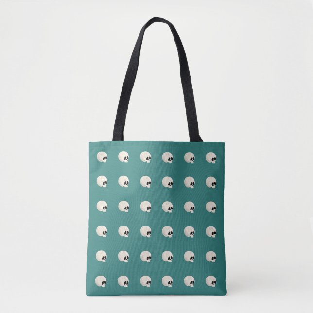 Bolsa Tote Bolinhas de médio verde do Kawaii Halloween (Frente)