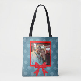 Bolsa Tote Bolinhas do Natal com arco vermelho