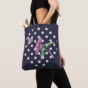 Bolsa Tote Bolinhas e beija-flor