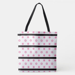 Bolsa Tote Bolinhas e faixas