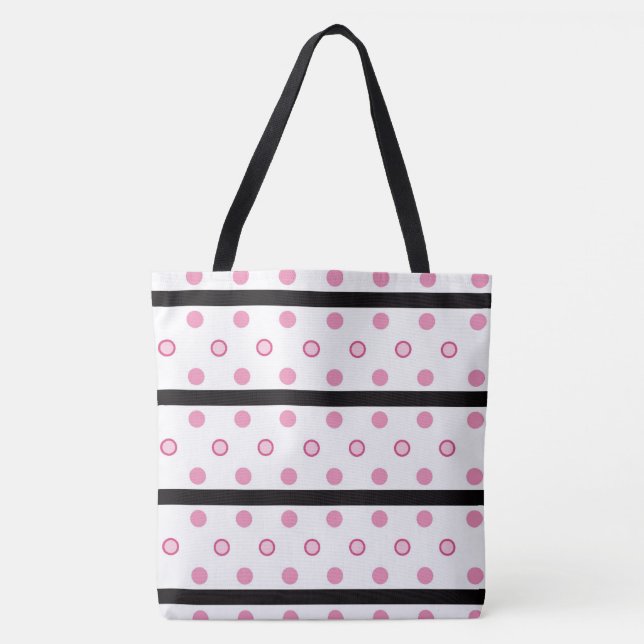 Bolsa Tote Bolinhas e faixas (Frente)