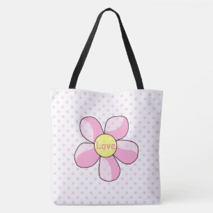 Bolsa Tote bolinhas e Flores