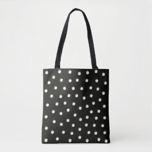 Bolsa Tote bolinhas em Design Metálico Rejeitado Branco