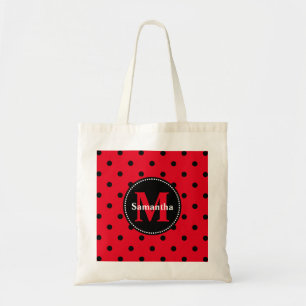 Bolsa Tote Bolinhas em vermelho e preto
