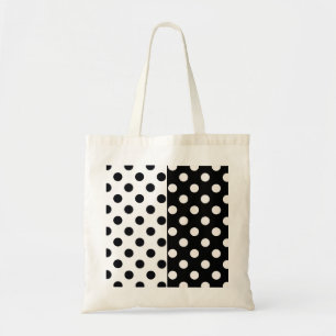 Bolsa Tote Bolinhas Inversas Pretas de Separar Cor Branca