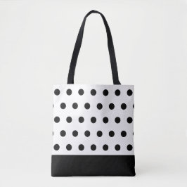 Bolsa Tote Bolinhas Negras Elegantes