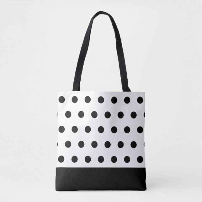 Bolsa Tote Bolinhas Negras Elegantes (Frente)