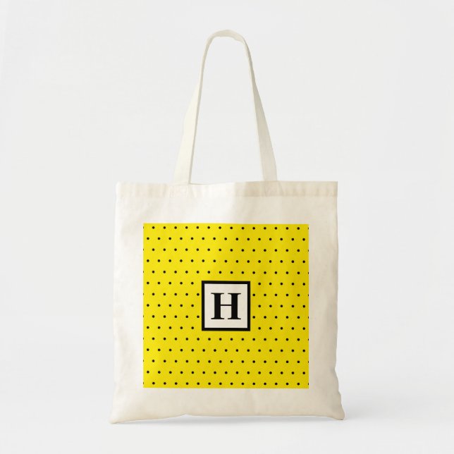Bolsa Tote Bolinhas Pretas e Brancas (Frente)