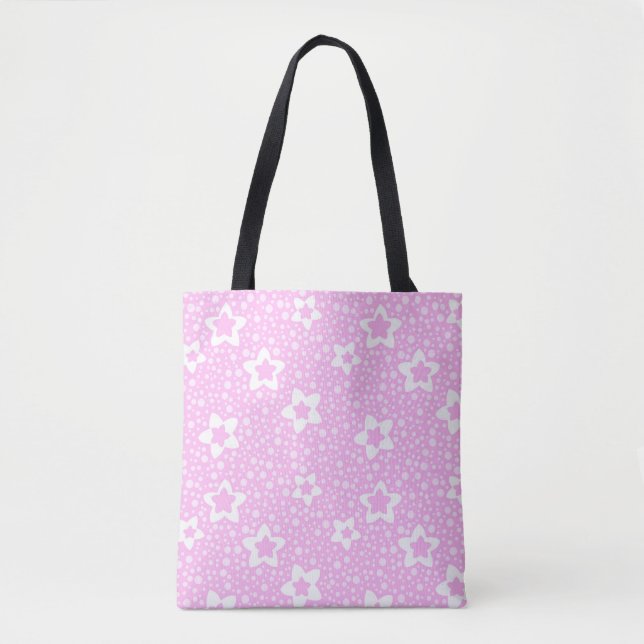 Bolsa Tote Bolinhas retrorreflectoras cor-de-rosa quente com  (Frente)