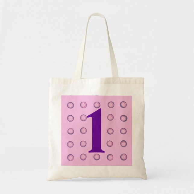 Bolsa Tote Bolinhas Rosa em camadas e  roxas com idade 1 Bols (Frente)
