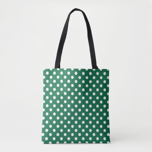 Bolsa Tote bolinhas verdes, brancas e verdes (Frente)