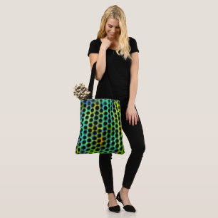 Bolsa Tote Bolinhas verdes e pretas gerando formas, sombra